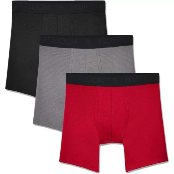 imageFruit of the Loom Mens Breathable Boxer Briefs Moisture Wicking Underwear Assorted Color MultipacksMicro Mesh  Colors May Vary