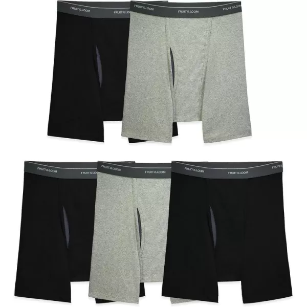 imageFruit of the Loom Mens Coolzone Boxer Briefs Moisture Wicking ampamp Breathable Assorted Color Multipacks5 Pack  BlackGray