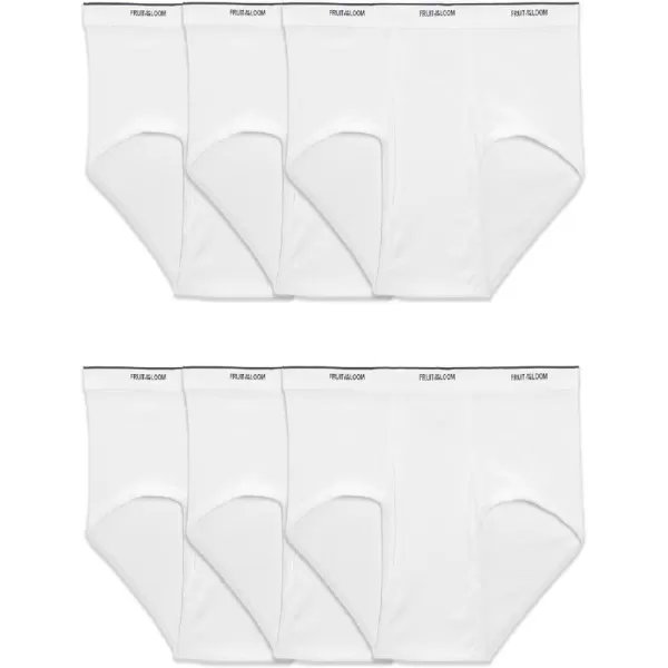 imageFruit of the Loom Mens Cotton Briefs Tag Free ampamp Moisture Wicking Assorted Color MultipacksBig Man  6 Pack  White