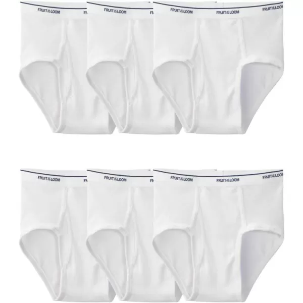 imageFruit of the Loom Mens Cotton Briefs Tag Free ampamp Moisture Wicking Assorted Color MultipacksWhite