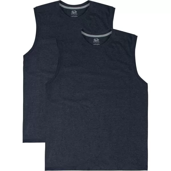 imageFruit of the Loom Mens Eversoft Cotton Sleeveless T Shirts Breathable ampamp Moisture Wicking with Odor Control Sizes S4xMuscle  2 Pack  Black Heather