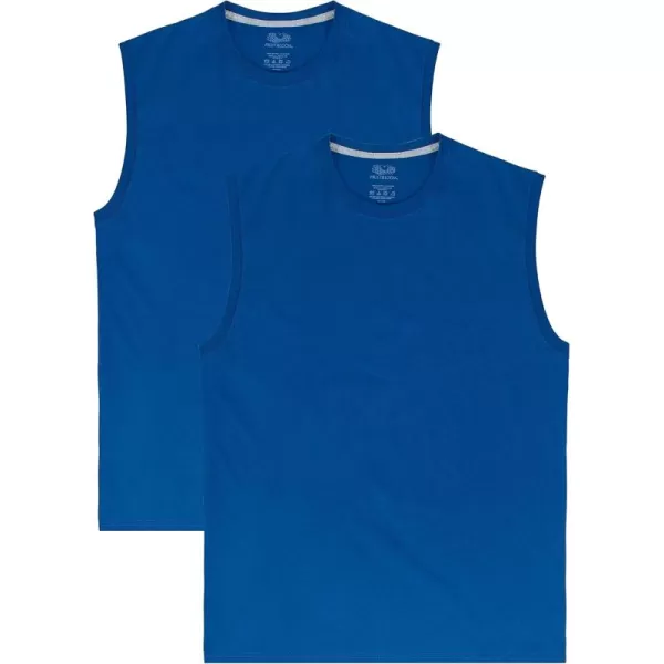 imageFruit of the Loom Mens Eversoft Cotton Sleeveless T Shirts Breathable ampamp Moisture Wicking with Odor Control Sizes S4xMuscle  2 Pack  Blue