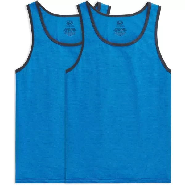 imageFruit of the Loom Mens Eversoft Cotton Sleeveless T Shirts Breathable ampamp Moisture Wicking with Odor Control Sizes S4xTank  2 Pack  French Blue