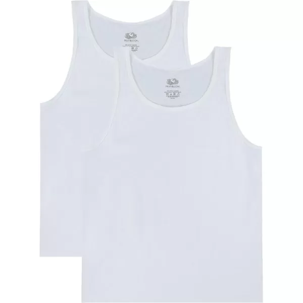 imageFruit of the Loom Mens Eversoft Cotton Sleeveless T Shirts Breathable ampamp Moisture Wicking with Odor Control Sizes S4xTank  2 Pack  White Ice