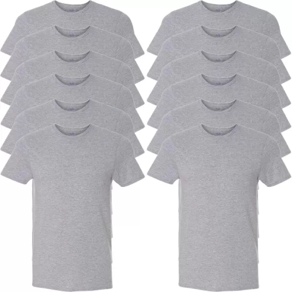 imageFruit of the Loom Mens Eversoft Cotton TShirts Breathable ampamp Moisture Wicking with Odor Control Sizes S4XCrew  12 Pack  Grey Heather