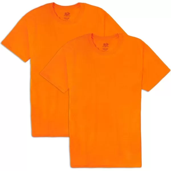 imageFruit of the Loom Mens Eversoft Cotton TShirts Breathable ampamp Moisture Wicking with Odor Control Sizes S4XCrew  2 Pack  Safety Orange
