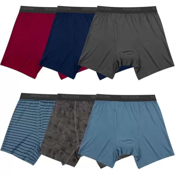 imageFruit of the Loom Mens Micro Stretch Boxer Briefs Designed to Move with You Lightweight ampamp Moisture Wicking6 Pack  Assorted Colors