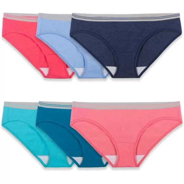 imageFruit of the Loom Womens Eversoft Cotton Hipster Underwear Tag Free ampamp Breathable Available in Plus SizeCotton Blend  Low Rise  6 Pack  PinkPurpleGrey