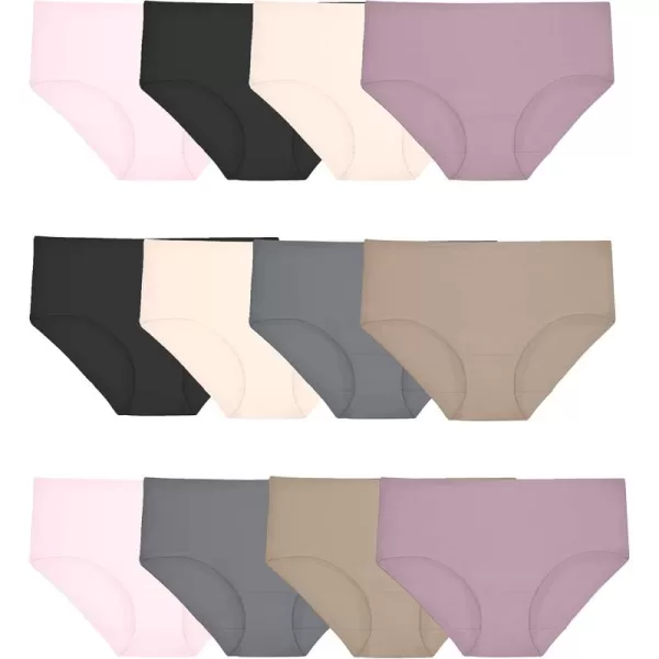 imageFruit of the Loom Womens Eversoft Cotton Hipster Underwear Tag Free ampamp Breathable Available in Plus SizeCotton Stretch  12 Pack  PinkBlackTan