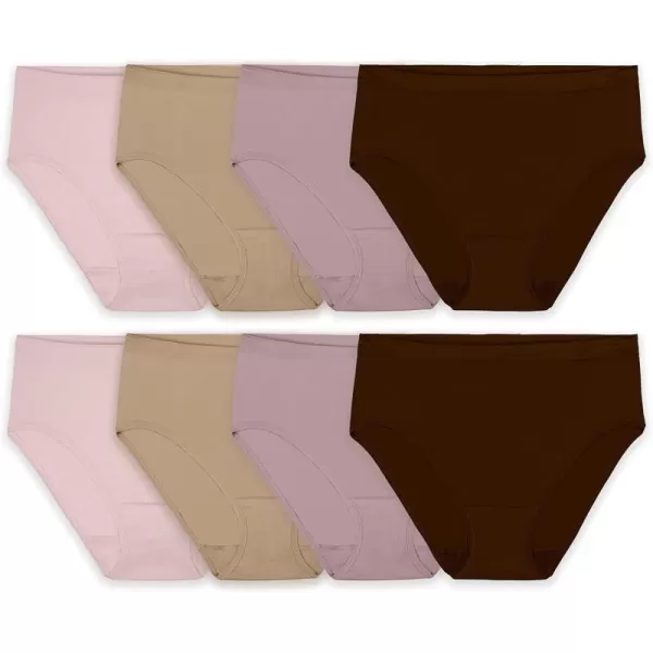 imageFruit of the Loom Womens No Show Seamless Underwear Amazing Stretch ampamp No Panty Lines Available in Plus SizeHi Cut Brief  8 Pack  Assorted Neutrals