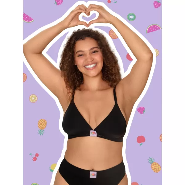 imageFruit of the Loom A Fresh Collection FOMO Free 2Pack Womens Triangle Bralettes  Modern Comfort ampamp Sleek DesignRose ShadowBlack Hue