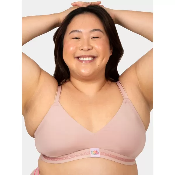 imageFruit of the Loom A Fresh Collection FOMO Free 2Pack Womens Triangle Bralettes  Modern Comfort ampamp Sleek DesignRose ShadowBlack Hue