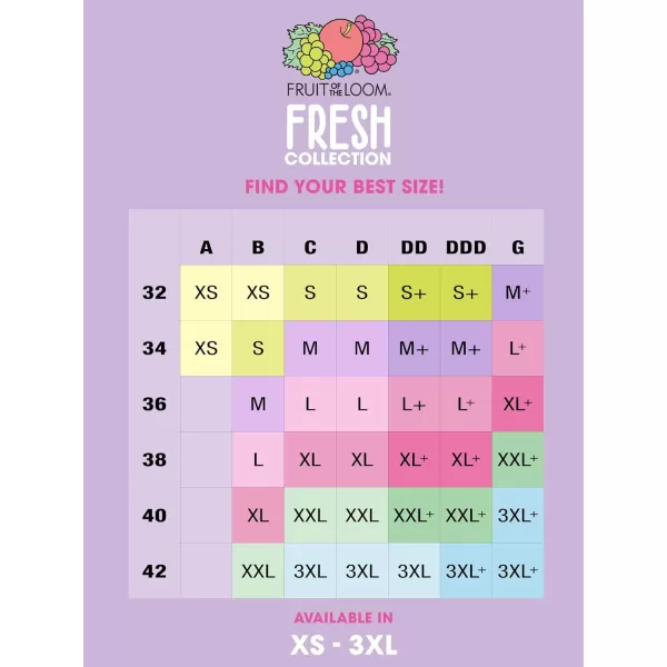 imageFruit of the Loom A Fresh Collection FOMO Free 2Pack Womens Triangle Bralettes  Modern Comfort ampamp Sleek DesignStellar OrchidBlack Hue