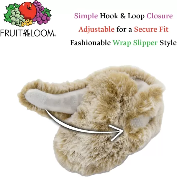 imageFruit of the Loom Cozy Thermal Wrap Booties with NonSkids for Baby Girls Boys UnisexCaramel Faux Fur