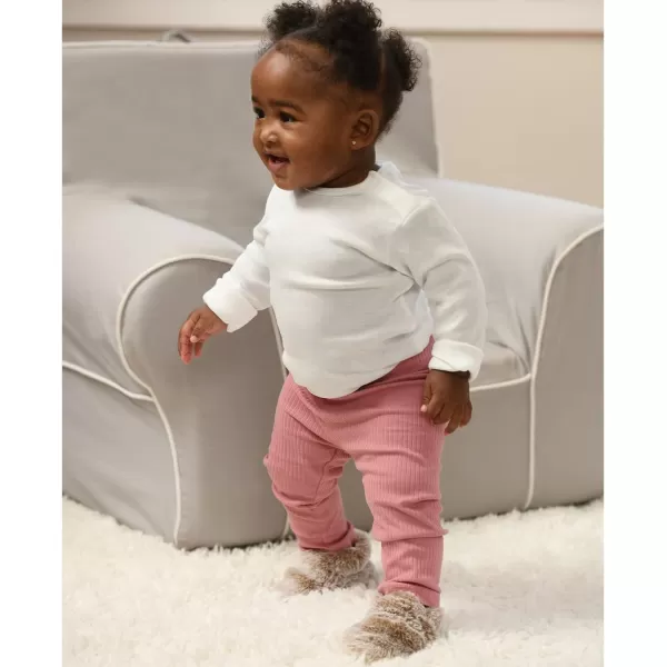 imageFruit of the Loom Cozy Thermal Wrap Booties with NonSkids for Baby Girls Boys UnisexCaramel Faux Fur