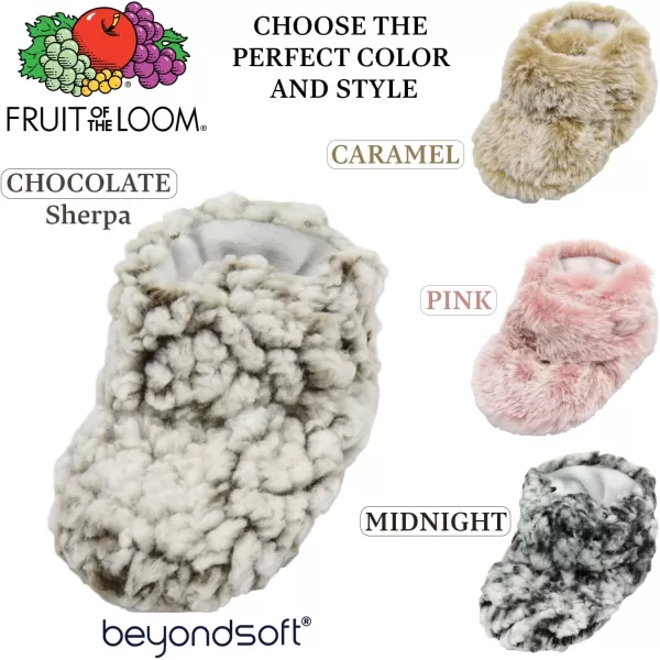 imageFruit of the Loom Cozy Thermal Wrap Booties with NonSkids for Baby Girls Boys UnisexChocolate Sherpa