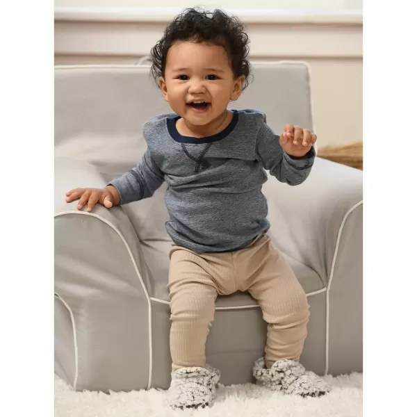 imageFruit of the Loom Cozy Thermal Wrap Booties with NonSkids for Baby Girls Boys UnisexChocolate Sherpa