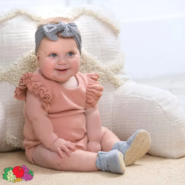imageFruit of the Loom Cozy Thermal Wrap Booties with NonSkids for Baby Girls Boys UnisexGrey Jersey