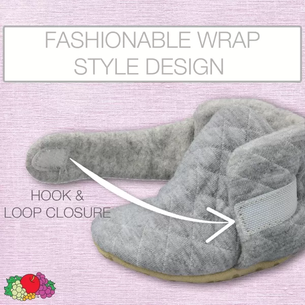 imageFruit of the Loom Cozy Thermal Wrap Booties with NonSkids for Baby Girls Boys UnisexGrey Jersey