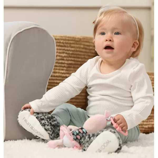 imageFruit of the Loom Cozy Thermal Wrap Booties with NonSkids for Baby Girls Boys UnisexMidnight Sherpa