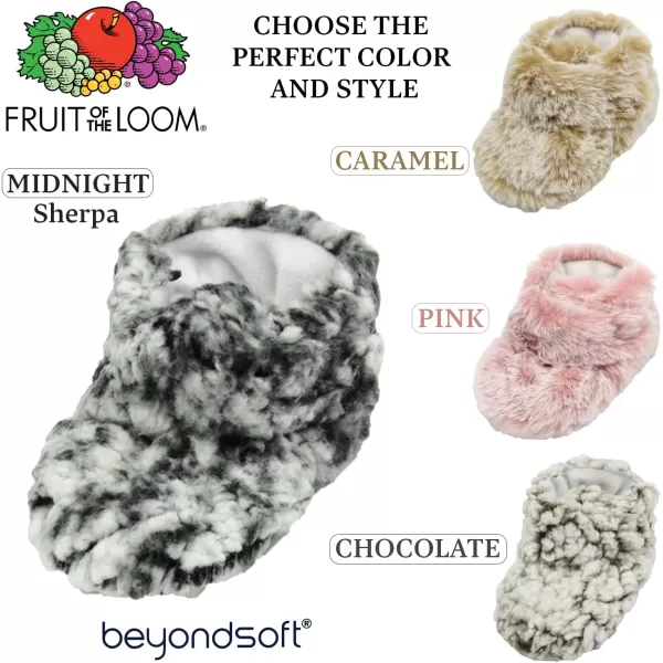 imageFruit of the Loom Cozy Thermal Wrap Booties with NonSkids for Baby Girls Boys UnisexMidnight Sherpa