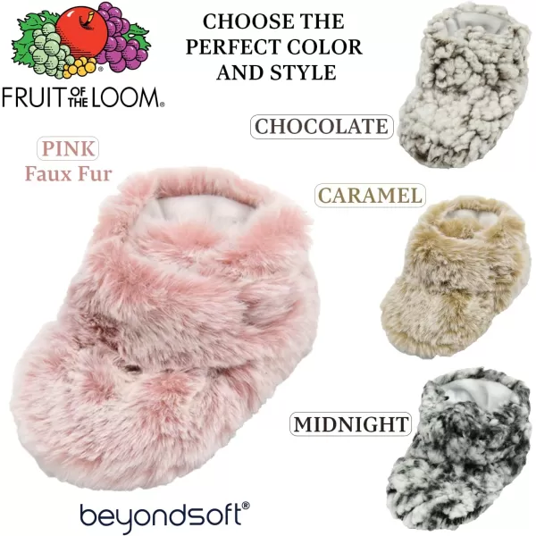 imageFruit of the Loom Cozy Thermal Wrap Booties with NonSkids for Baby Girls Boys UnisexPink Faux Fur