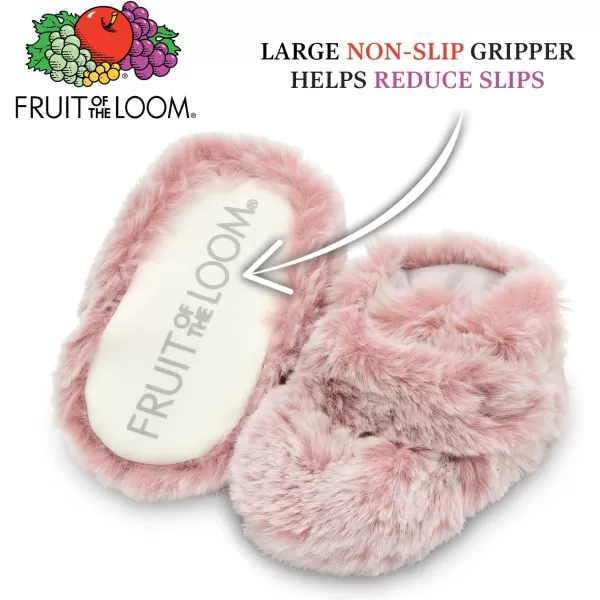 imageFruit of the Loom Cozy Thermal Wrap Booties with NonSkids for Baby Girls Boys UnisexPink Faux Fur