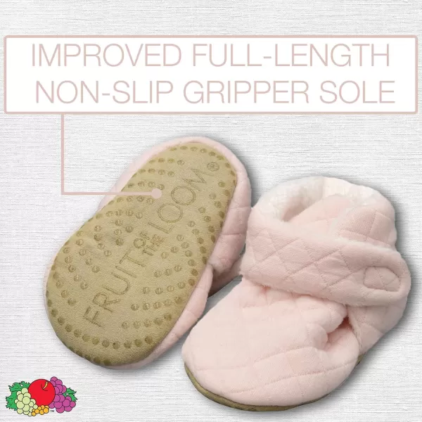 imageFruit of the Loom Cozy Thermal Wrap Booties with NonSkids for Baby Girls Boys UnisexPink Jersey