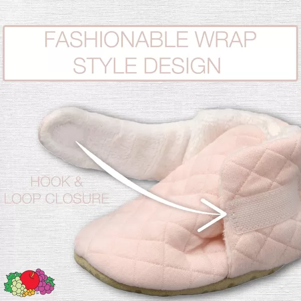 imageFruit of the Loom Cozy Thermal Wrap Booties with NonSkids for Baby Girls Boys UnisexPink Jersey