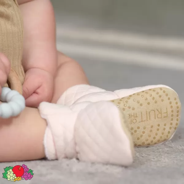 imageFruit of the Loom Cozy Thermal Wrap Booties with NonSkids for Baby Girls Boys UnisexPink Jersey