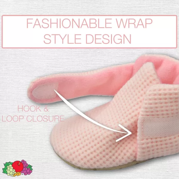 imageFruit of the Loom Cozy Thermal Wrap Booties with NonSkids for Baby Girls Boys UnisexPink Waffle
