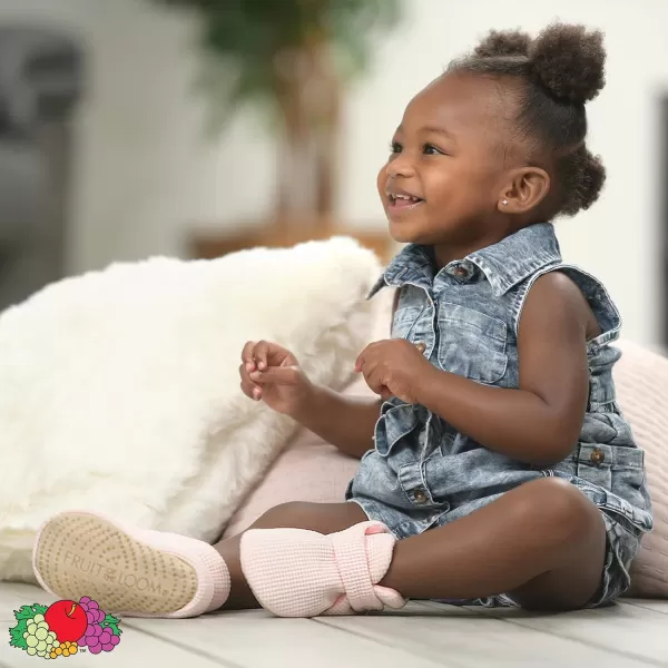 imageFruit of the Loom Cozy Thermal Wrap Booties with NonSkids for Baby Girls Boys UnisexPink Waffle