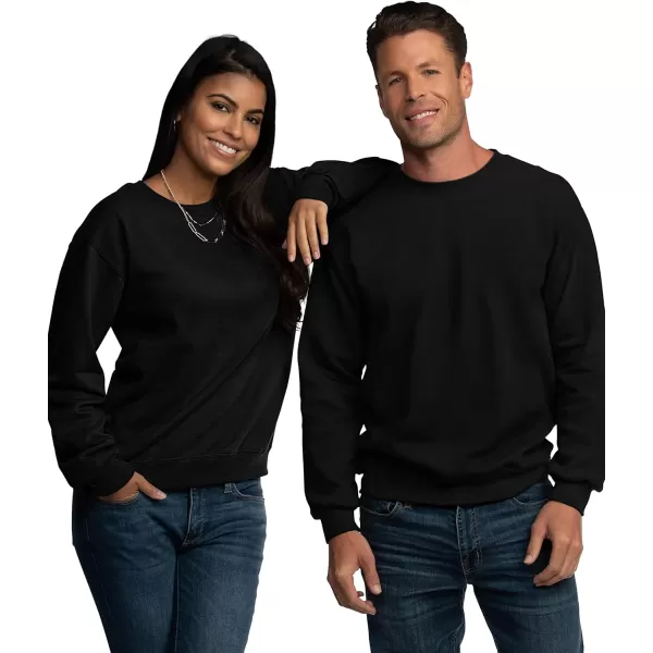 imageFruit of the Loom Mens Eversoft Fleece Crewneck Sweatshirts Moisture Wicking ampamp Breathable Sizes S4X 2 PackBlackNavy Small