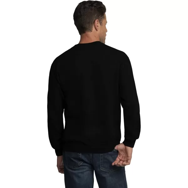 imageFruit of the Loom Mens Eversoft Fleece Crewneck Sweatshirts Moisture Wicking ampamp Breathable Sizes S4X 2 PackBlackNavy Small