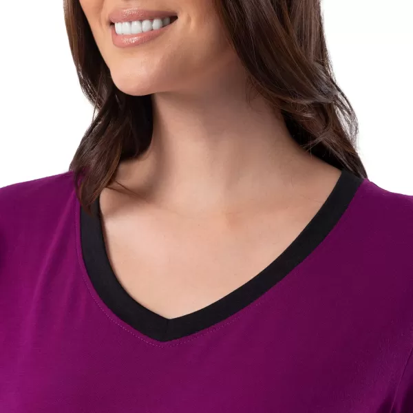 imageFruit of the Loom Womens Short Sleeve Tee and Pant 2 Piece Sleep Pajama SetBerry