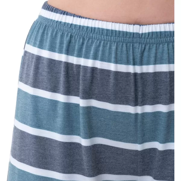 imageFruit of the Loom Womens Short Sleeve Tee and Pant 2 Piece Sleep Pajama SetBlue Stripe