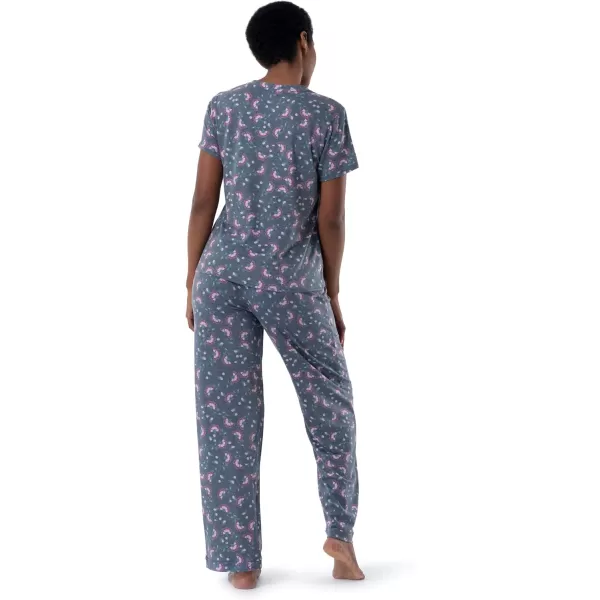 imageFruit of the Loom Womens Short Sleeve Tee and Pant 2 Piece Sleep Pajama SetFloral