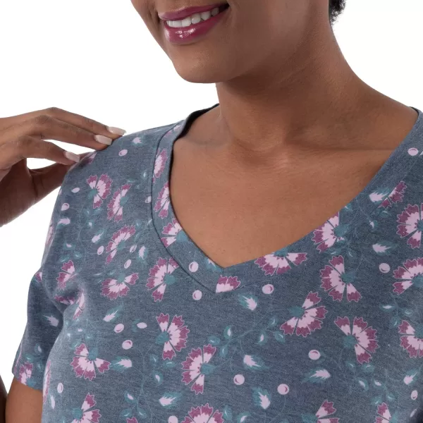 imageFruit of the Loom Womens Short Sleeve Tee and Pant 2 Piece Sleep Pajama SetFloral