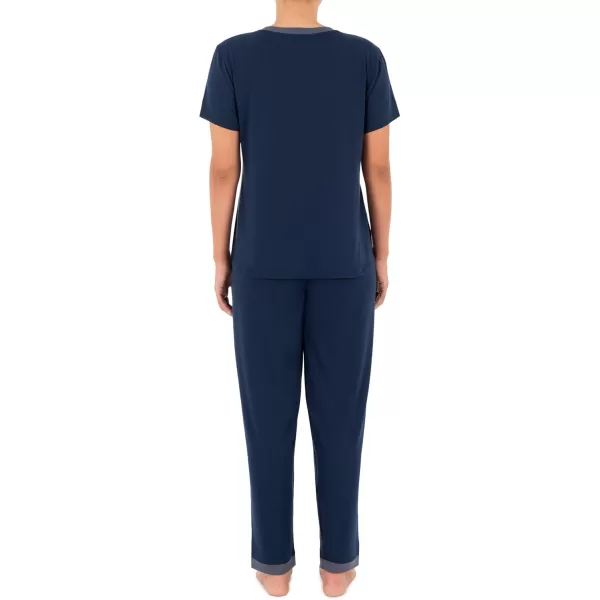 imageFruit of the Loom Womens Short Sleeve Tee and Pant 2 Piece Sleep Pajama SetMidnight Blue