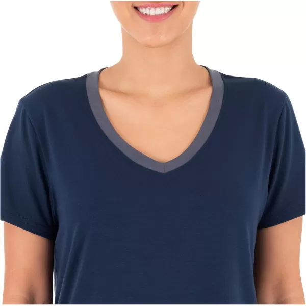imageFruit of the Loom Womens Short Sleeve Tee and Pant 2 Piece Sleep Pajama SetMidnight Blue