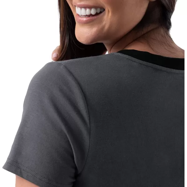imageFruit of the Loom Womens Short Sleeve Tee and Pant 2 Piece Sleep Pajama SetSoft Grey