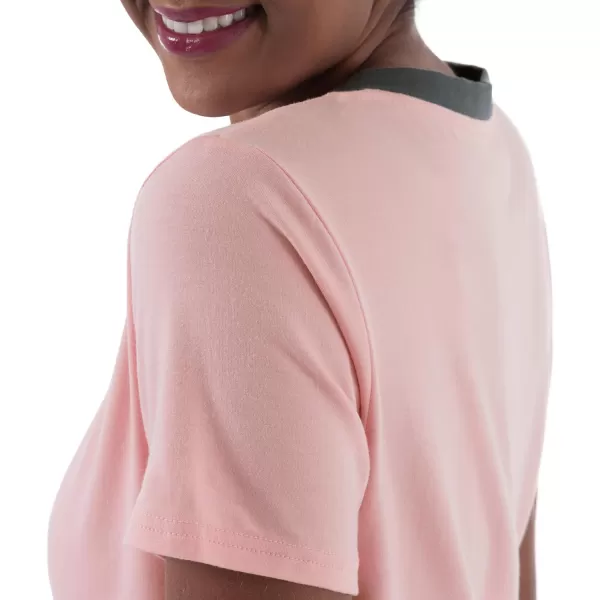 imageFruit of the Loom Womens Short Sleeve Tee and Pant 2 Piece Sleep Pajama SetSoft Pink