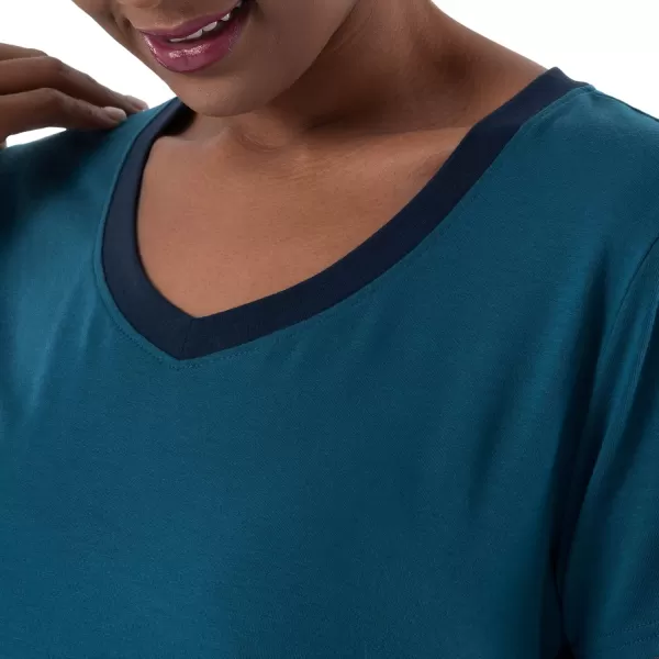 imageFruit of the Loom Womens Short Sleeve Tee and Pant 2 Piece Sleep Pajama SetTurquoise