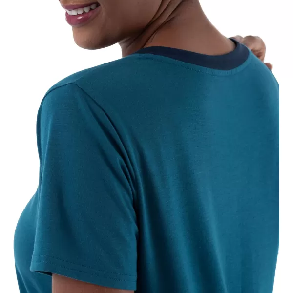 imageFruit of the Loom Womens Short Sleeve Tee and Pant 2 Piece Sleep Pajama SetTurquoise