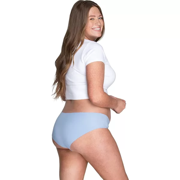 imageFruit of the Loom Womens Underwear Pima Cotton Blend Fabric Super Smooth Raw Cut EdgesCheeky Bikini  3 Pack  PurpleGreenSilver
