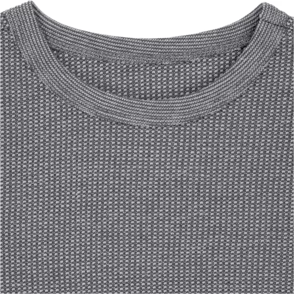 imageFruit of the Loom boys Premium 2pack Thermal Waffle Crew TopBlackHeather Greystone