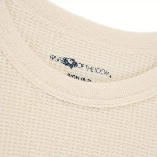 imageFruit of the Loom boys Premium 2pack Thermal Waffle Crew TopBlackNatural