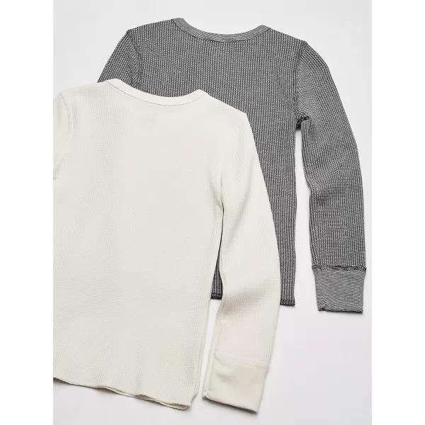 imageFruit of the Loom boys Premium 2pack Thermal Waffle Crew TopHeather GreystoneNatural