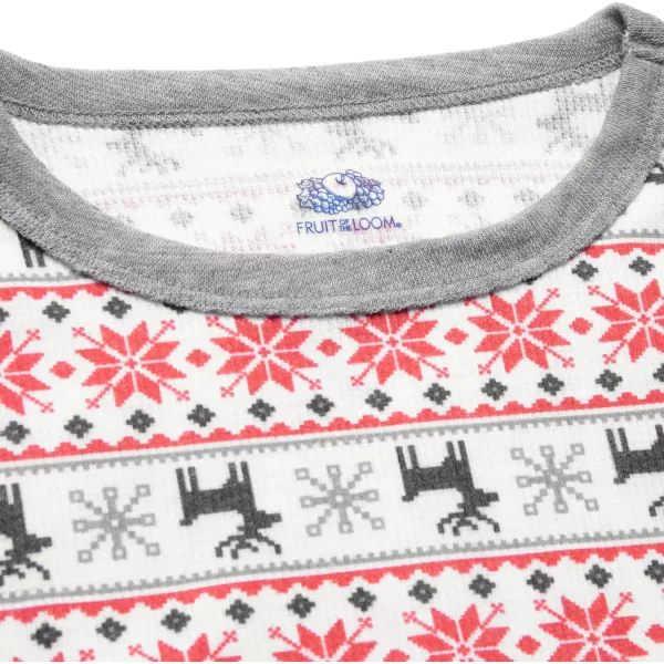 imageFruit of the Loom boys Premium Thermal Waffle Underwear SetFair Isle White