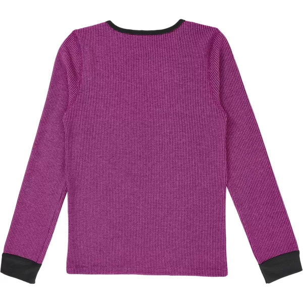 imageFruit of the Loom girls Premium Thermal Waffle Underwear SetBlackFuchsia Cross Dye